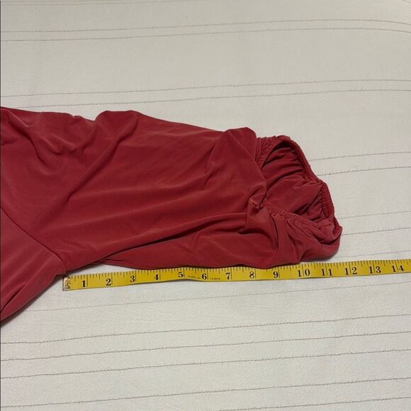 Torrid Pink Ruched 3/4 Sleeve Blouse - Picture 5 of 6